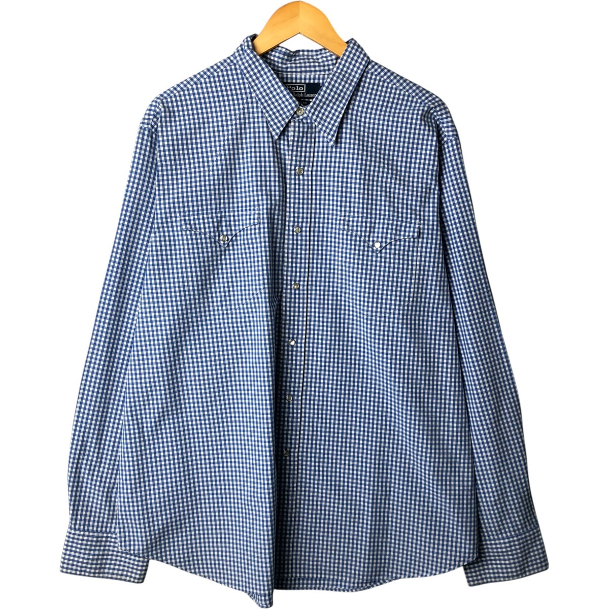 古着 ラルフローレン Ralph Lauren POLO by Ralph Lauren ギンガムチェック 長袖 ウエスタンシャツ メンズXXL相当/eaa570390