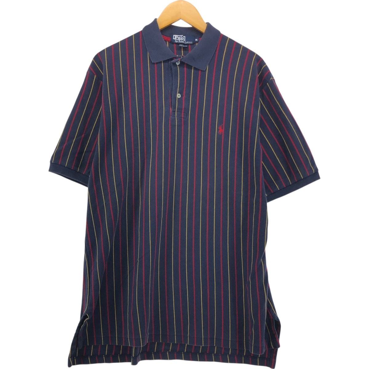 古着 90年代 ラルフローレン Ralph Lauren POLO by Ralph Lauren ストライプ柄 半袖 ポロシャツ USA製 メンズXL相当 ヴィンテージ/eaa553515
