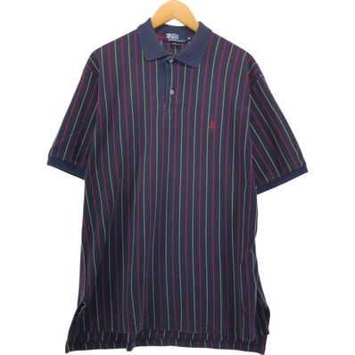古着 90年代 ラルフローレン Ralph Lauren POLO by Ralph Lauren ストライプ柄 半袖 ポロシャツ USA製 メンズXL相当 ヴィンテージ/eaa553515