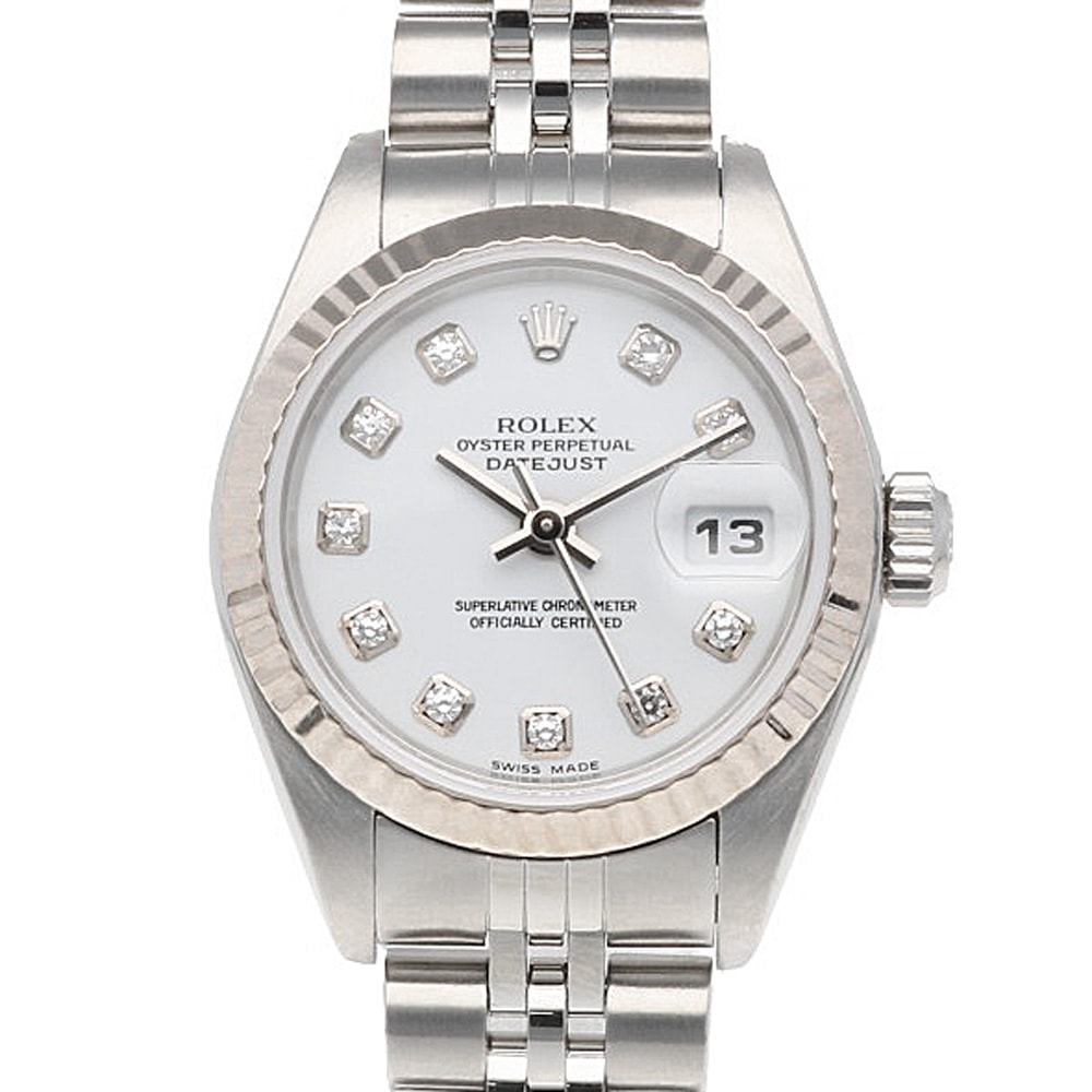 ロレックス デイトジャスト オイスターパーペチュアル 腕時計 時計 ステンレススチール 79174G 自動巻き オーバーホール済 磨き直し済 F番 レディース 1年保証 ROLEX  中古