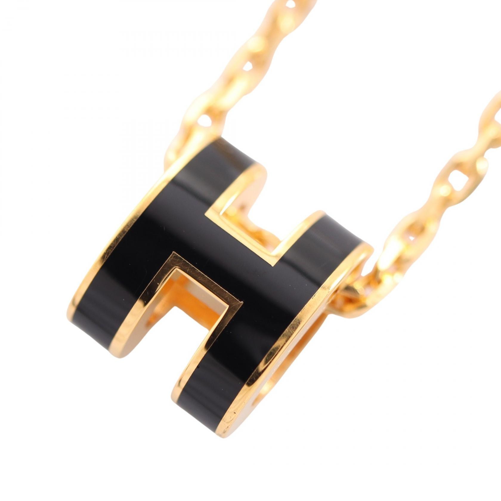 エルメス HERMES MINI POP H ミニポップアッシュ ネックレス ジュエリー GP(ゴールドメッキ) ゴールド レディース ゴールド系 / ブラック系 【中古】