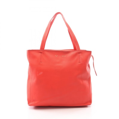セリーヌ CELINE ホリゾンタル カバ スモール トートバッグ バッグ レザー レディース レッド系 【中古】