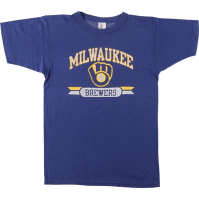古着 80年代 チャンピオン Champion トリコタグ MLB MILWAUKEE BREWERS ミルウォーキーブリュワーズ スポーツプリントTシャツ USA製 メンズM相当 ヴィンテージ/eaa640781