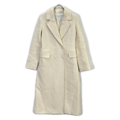 ザラ アイボリー ZWコレクション ウール混 MANTECO ダブルブレストコート XS
