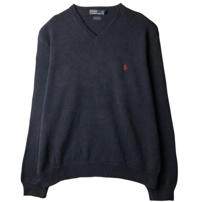 古着 ラルフローレン Ralph Lauren POLO by Ralph Lauren Vネック コットンニットセーター メンズXXL相当/eaa637287