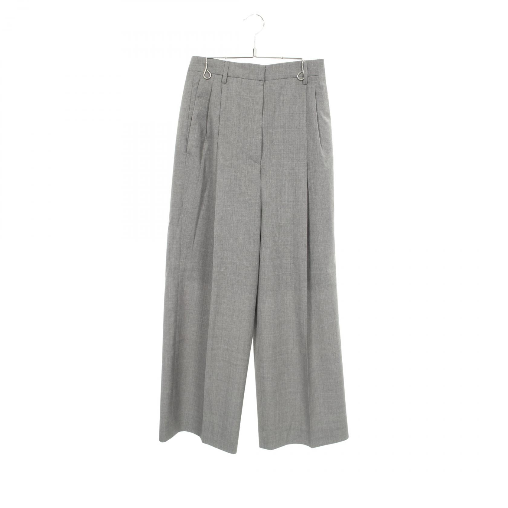 プラダ PRADA タックパンツ スラックス パンツ 衣料品 ボトムス ウール レディース グレー系 DNA91E 【中古】