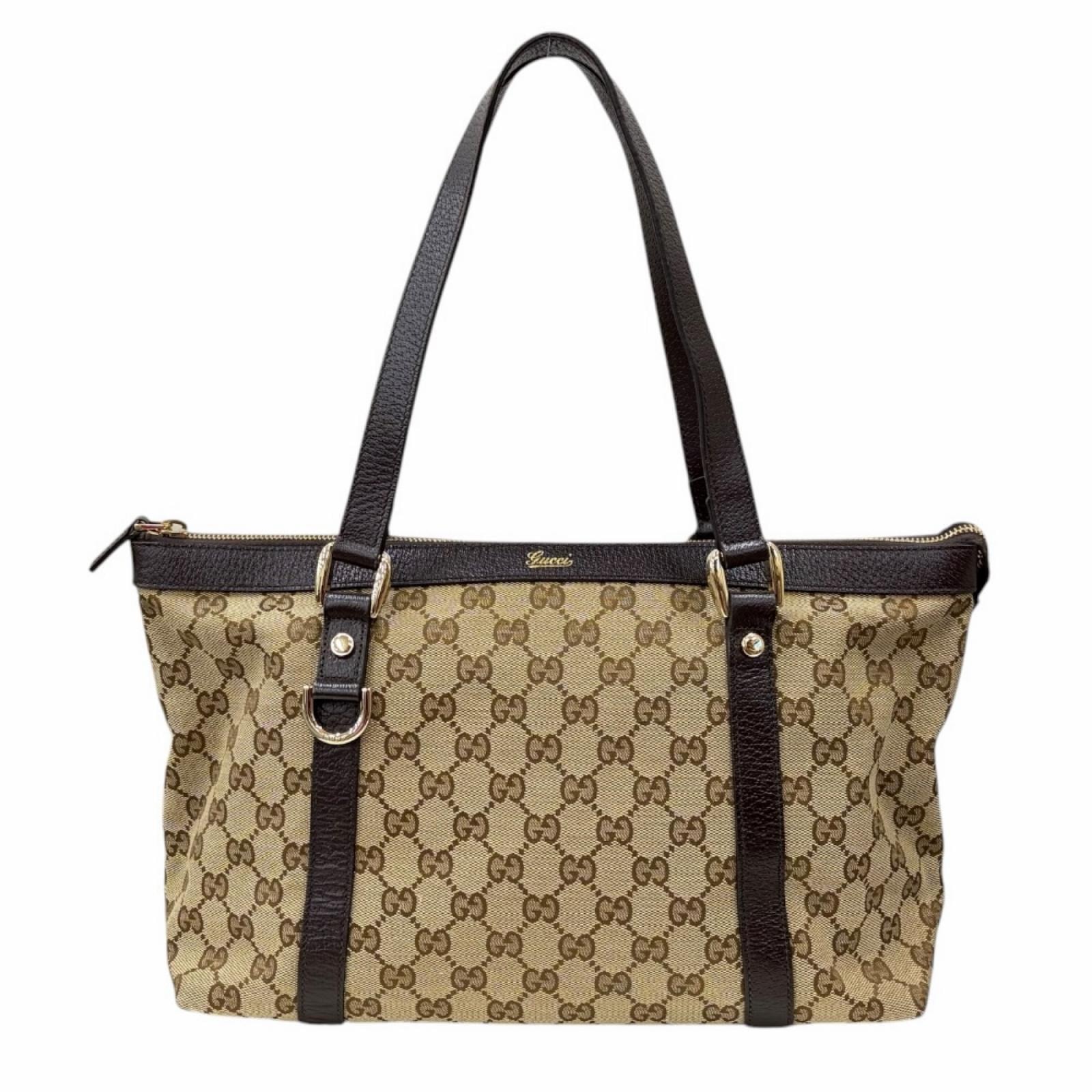 グッチ アビー トートバッグ GGキャンバス 141470 ベージュ レディース GUCCI  中古