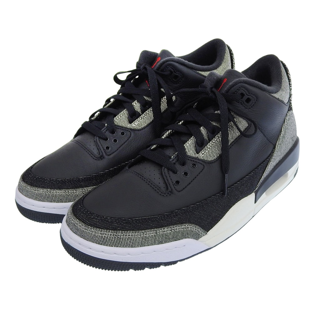 ナイキ 未使用 エア ジョーダン 3 デニム シューズ メンズ ブラック ジムレッド 27.5cm IR0914-400 9.5(US)