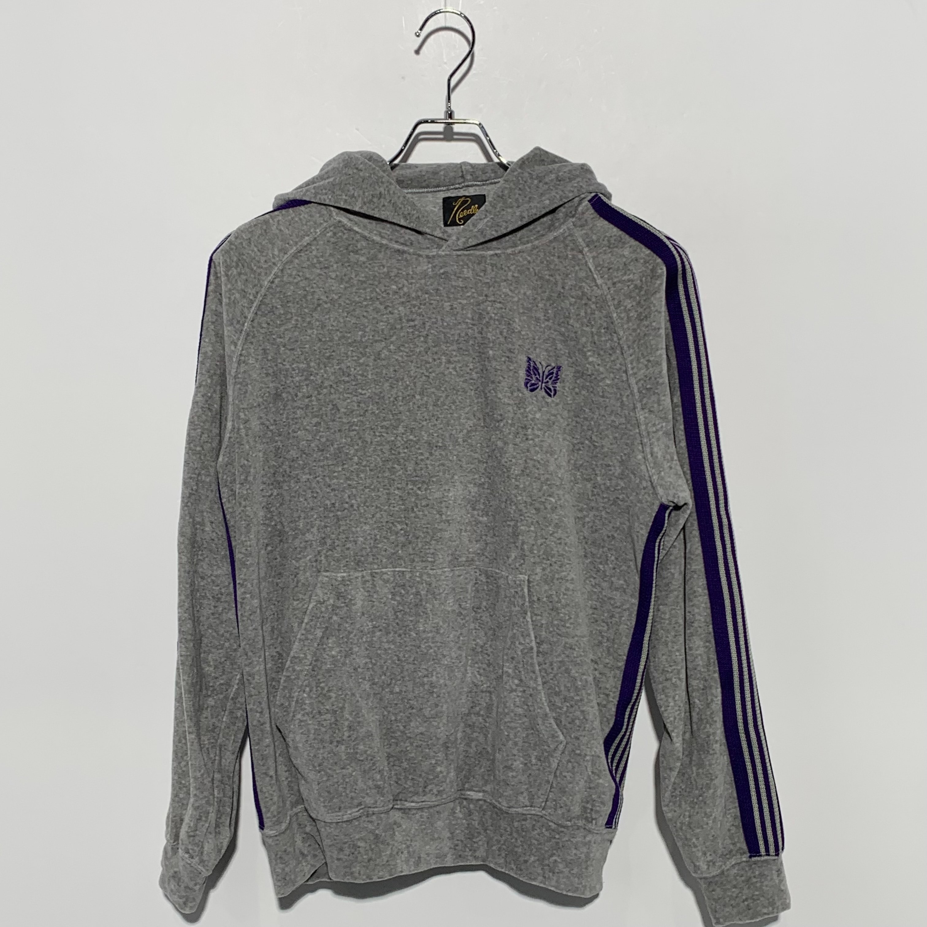 NEEDLES Track Hoodie Velour "Heather Grey"