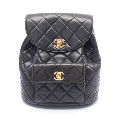シャネル CHANEL マトラッセ リュックサック バックパック バッグ ラムスキン(羊革) レディース ブラック系 【中古】