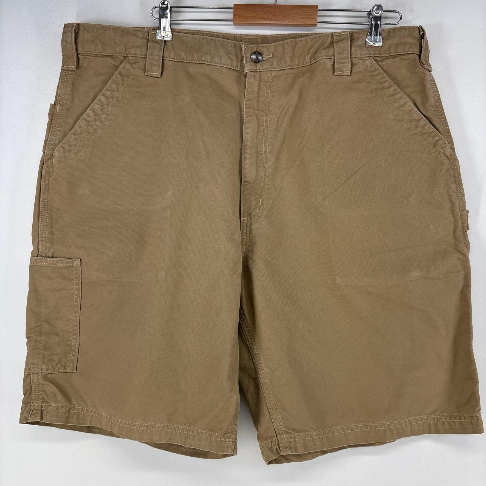 古着 カーハート Carhartt ダック ショートパンツ カーゴ ペインターパンツ ワーク ハーフパンツ 大きいサイズ w42  ベージュ メンズ