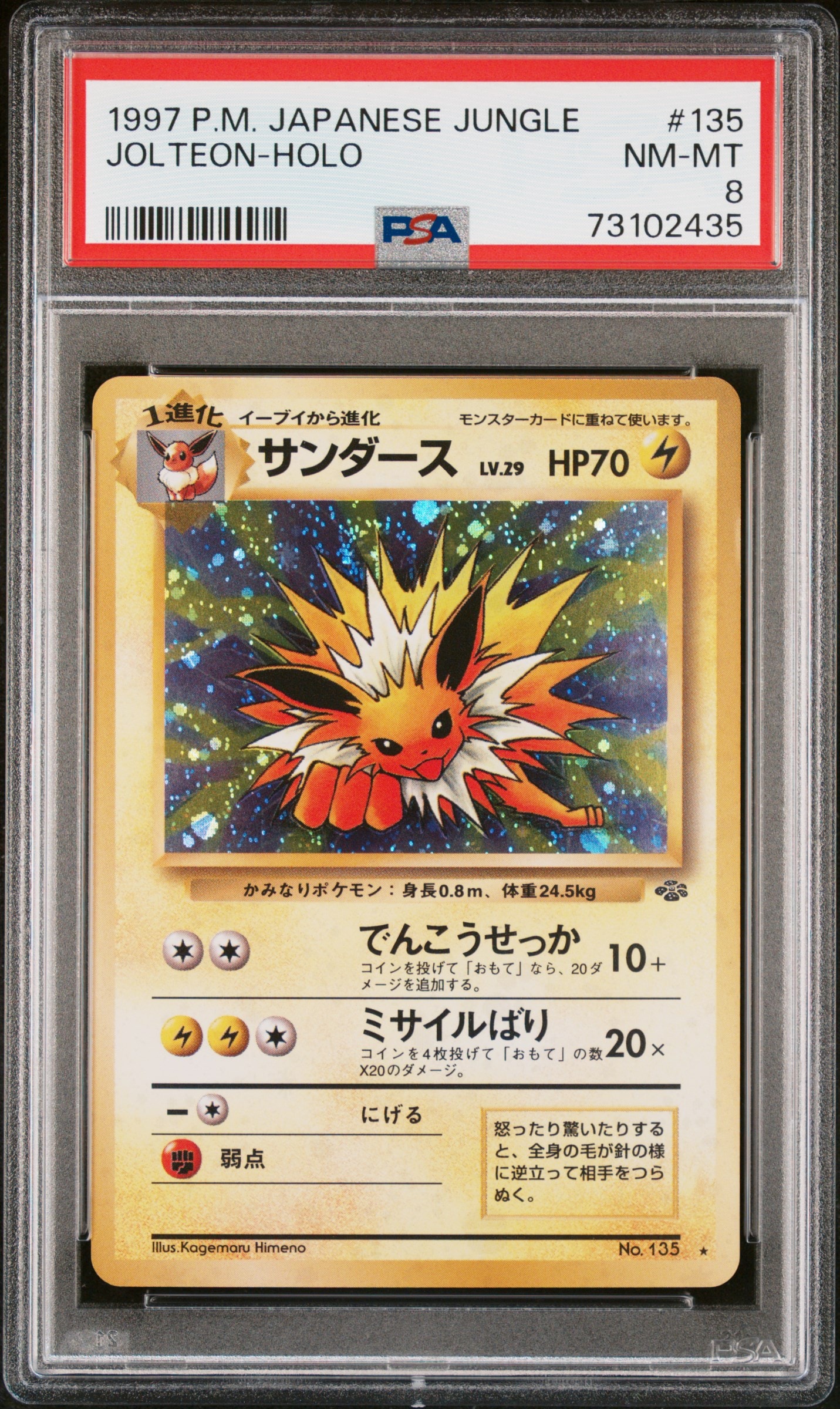 サンダース R: 旧裏 [PMCG2 No.135](拡張パック「ポケモンジャングル」)