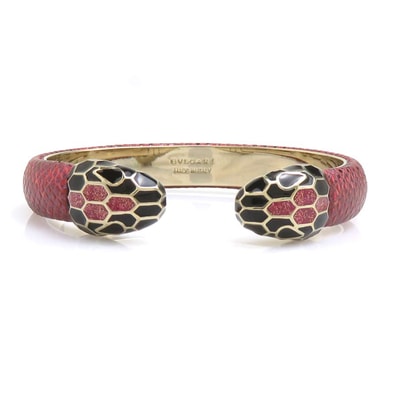 ブルガリ BVLGARI ブレスレット バングル セルペンティ メタル レッド ゴールド レディース【中古】 h32416c