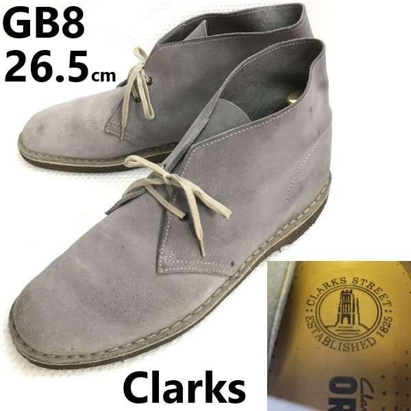 Clarks/クラークス★スエードレザー/デザートブーツ【GB8/26.5cm/gray/グレー】クレープソール/チャッカブーツ/Shoes/boots◆bZ-189