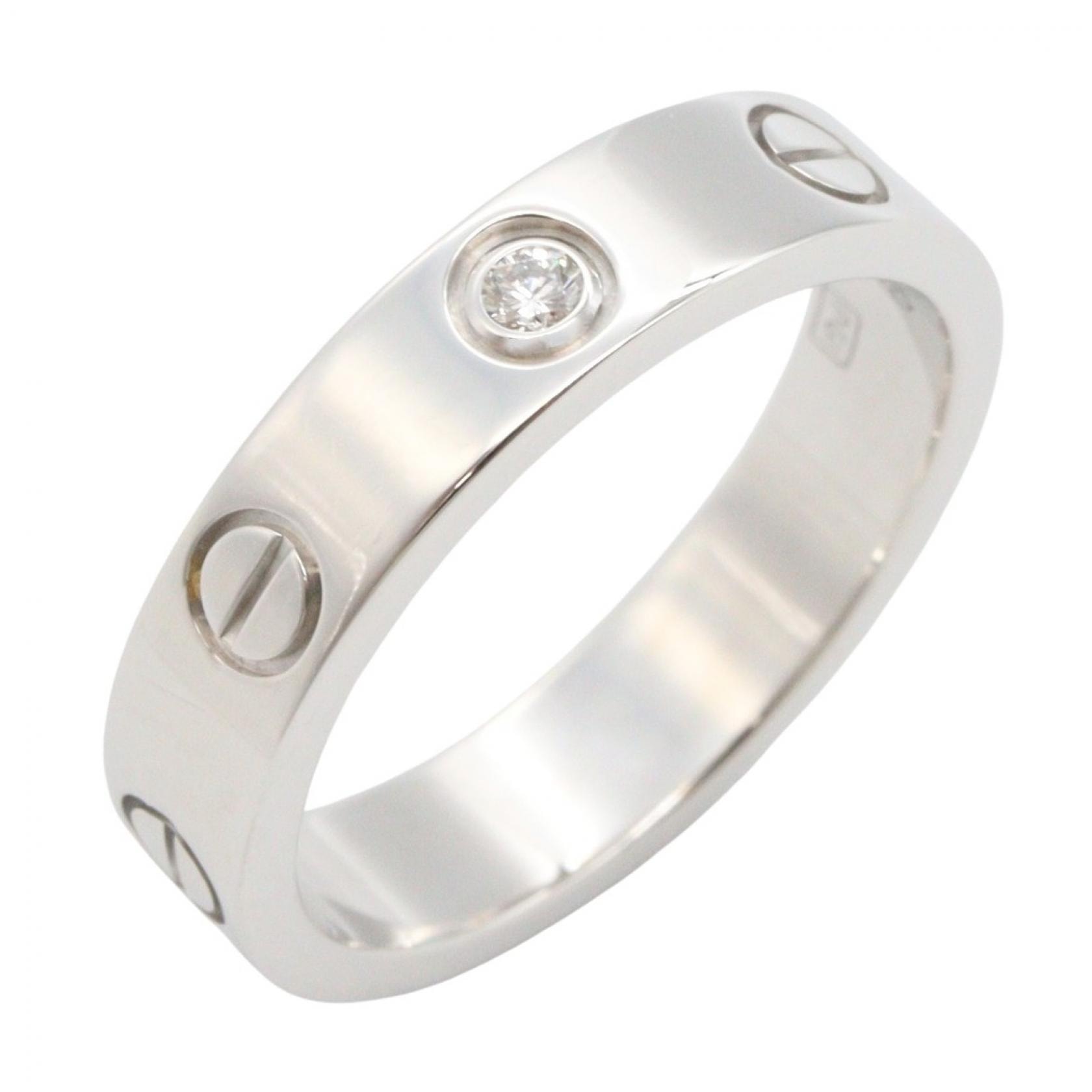 カルティエ CARTIER ミニラブリング 1PD リング・指輪 ジュエリー K18WG(ホワイトゴールド) ダイヤモンド レディース シルバー系 / クリア系 B4050549 【中古】