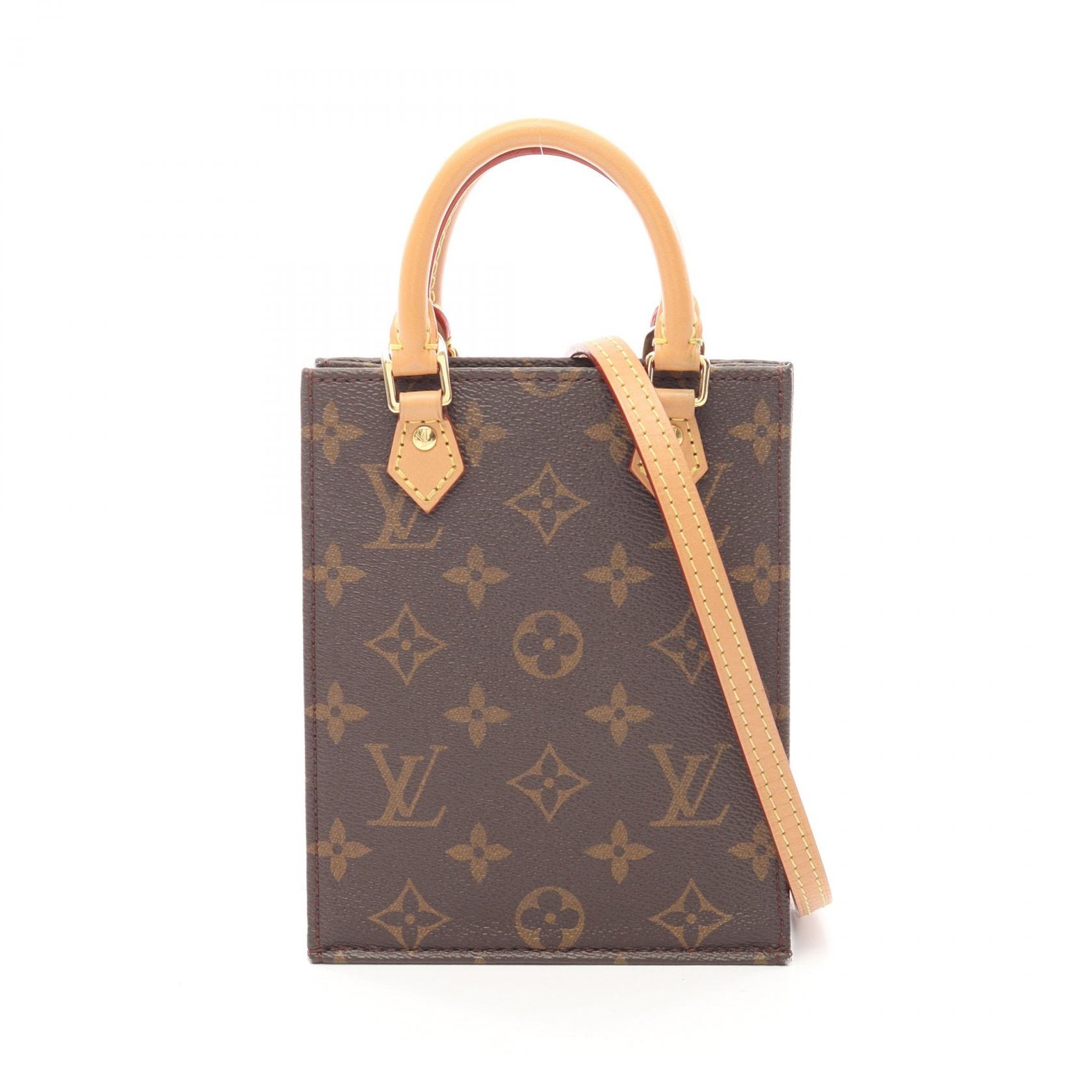 ルイ・ヴィトン LOUIS VUITTON プティット サックプラ モノグラム 2WAY ハンドバッグ バッグ PVCコーティングキャンバス レザー レディース ブラウン系 M69442 【中古】