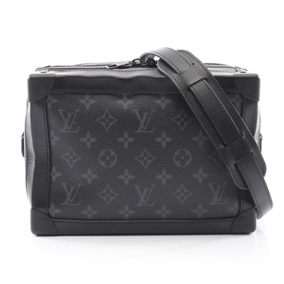 ルイ・ヴィトン LOUIS VUITTON ソフトトランク ショルダーバッグ バッグ PVCコーティングキャンバス レザー モノグラム・エクリプス ノワール メンズ ブラック系 M44730 【中古】