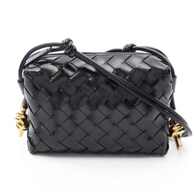 ボッテガヴェネタ BOTTEGA VENETA イントレチャート ミニ ループ ショルダーバッグ バッグ レザー レディース ブラック系 736125V2GV11019 【新品】