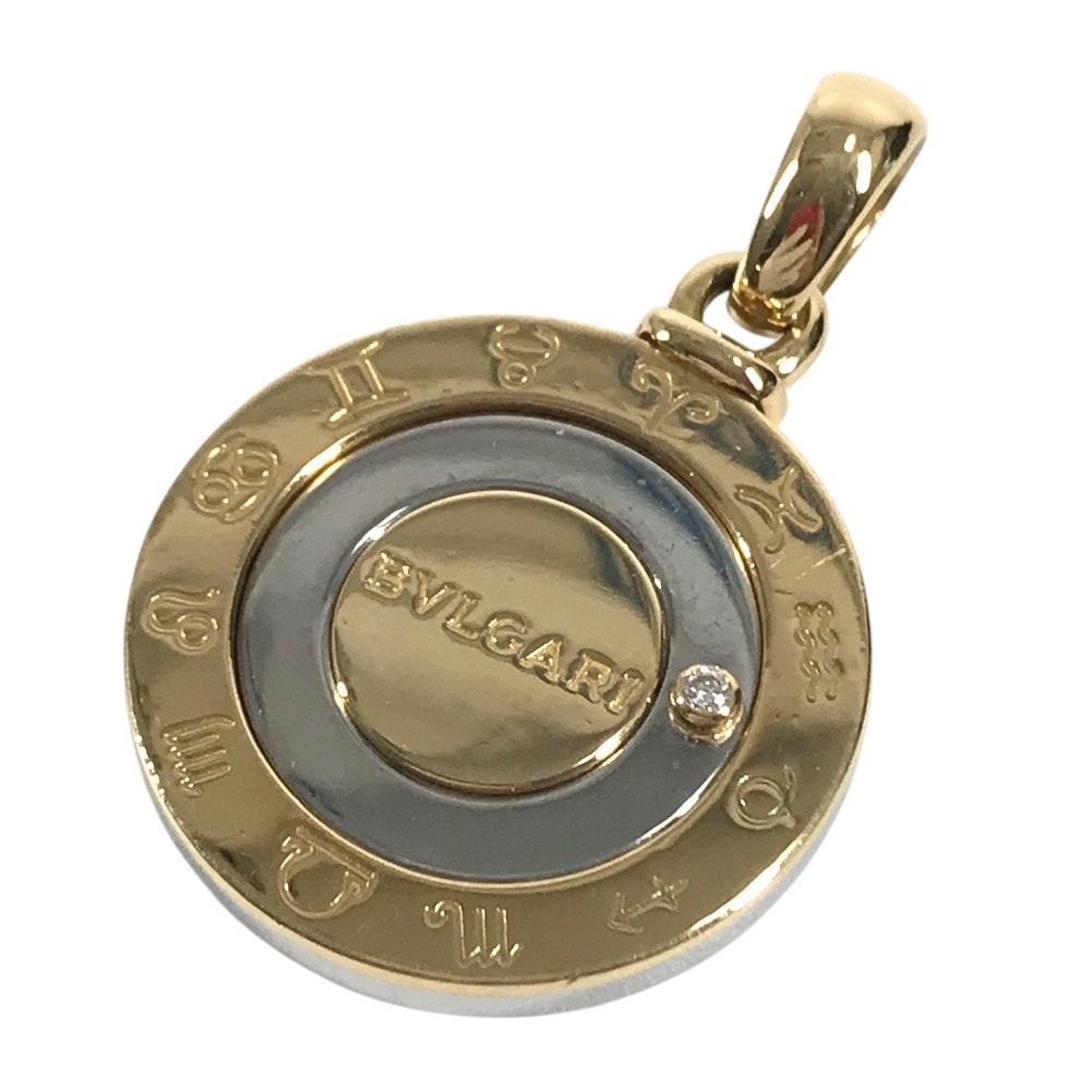 ブルガリ BVLGARI ホロスコープ ダイヤ ダイヤモンド 1PD K18 金 18K ネックレス チョーカー ジュエリー アクセサリー ペンダントトップ YG750 ゴールド