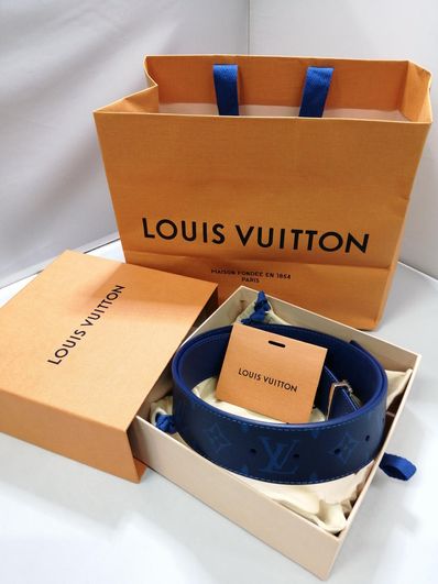 Louis Vuitton Monogram Ceinture LV Initial 40MM Reversible Belt "Blue"