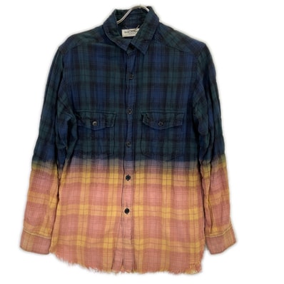 サンローランパリ DP518 2015 00803 グラデーションチェックシャツ S