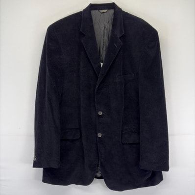 古着 チャップスラルフローレン CHAPS RALPHLAUREN コーデュロイ ジャケット ブレザー 太畝 テーラード 44L ブラック系 チェック メンズ
