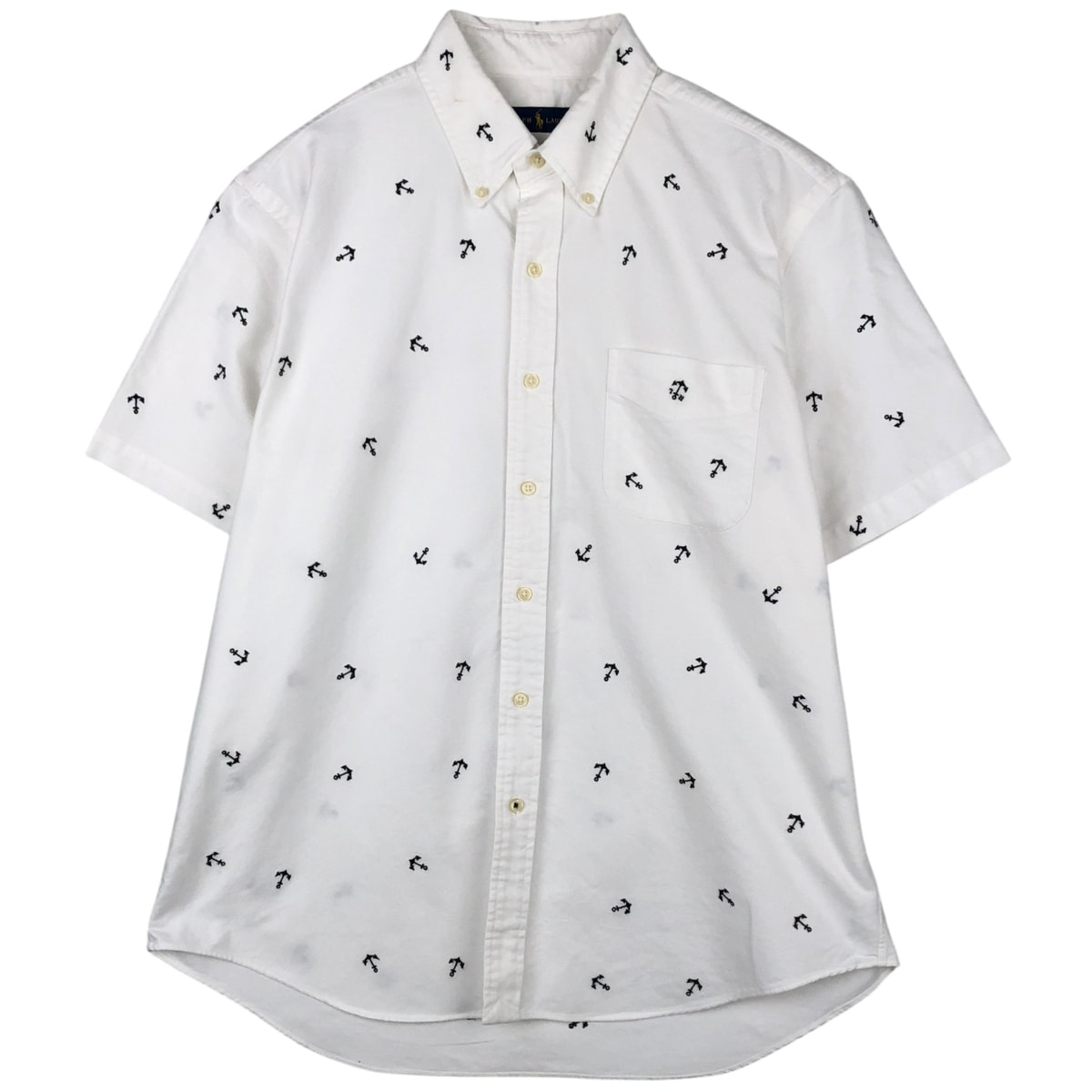 古着 ラルフローレン Ralph Lauren RALPH LAUREN 総柄 半袖 ボタンダウンシャツ メンズL相当/eaa623582