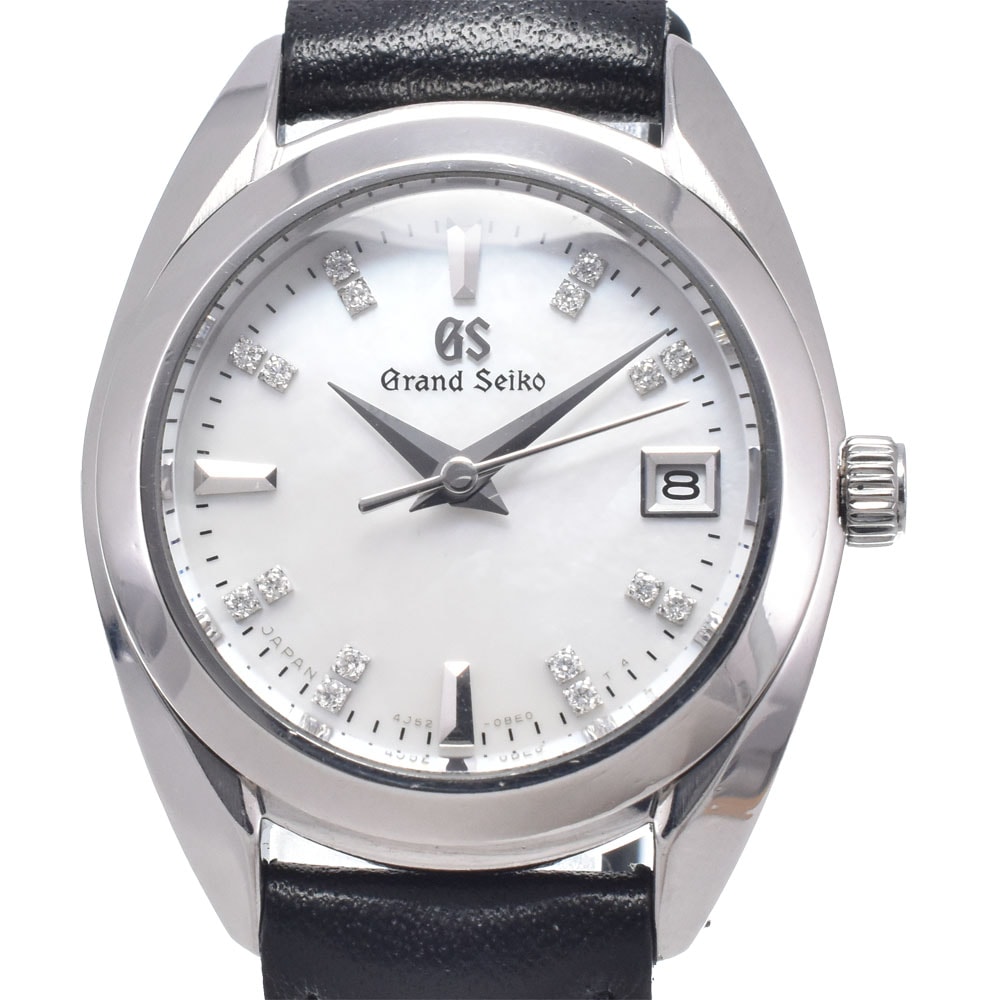 セイコー SEIKO 4J52-0AC0 GS グランドセイコー 16P ダイヤモンド ホワイトシェル クォーツ レディース 腕時計 Q#149053