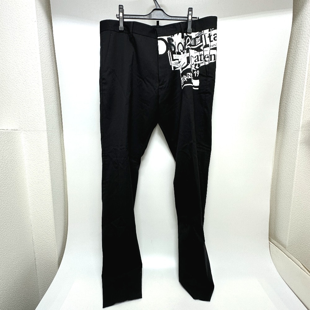 ディースクエアード DSQUARED2 パンクプリント S74KB0236 ストレッチ アパレル パンツ ポリエステル ブラック 美品