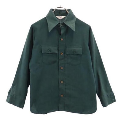 Levi's リーバイス 70s オールド ヴィンテージ ビッグE 長袖 シャツ グリーン