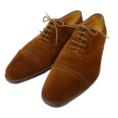 John Lobb ジョンロブ その他靴 AVON エイボン パンチドキャップトゥ スエード ビジネス シューズ ブラウン系 7.5【中古】