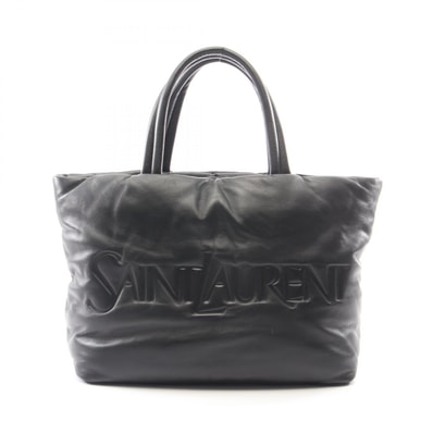 サンローランパリ SAINT LAURENT PARIS ワイド パファー トートバッグ バッグ レザー メンズ ブラック系 756269 【中古】