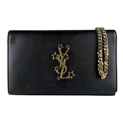 サンローラン SAINT LAURENT チェーンウォレット レザー ブラック レディース【中古】 z10088