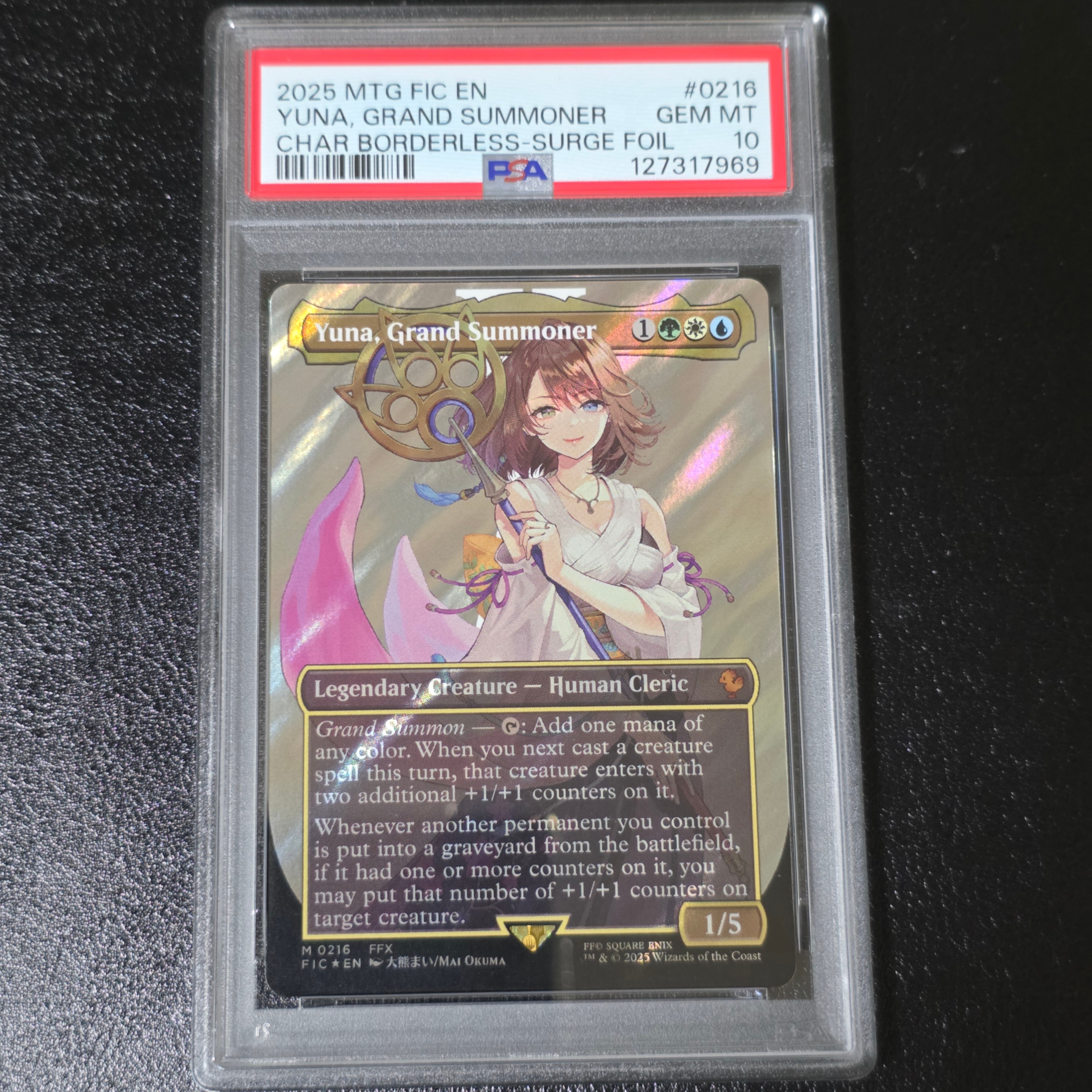 PSA10】大召喚士、ユウナ M :サージ Foil :ボーダーレス版 [FIC 0216