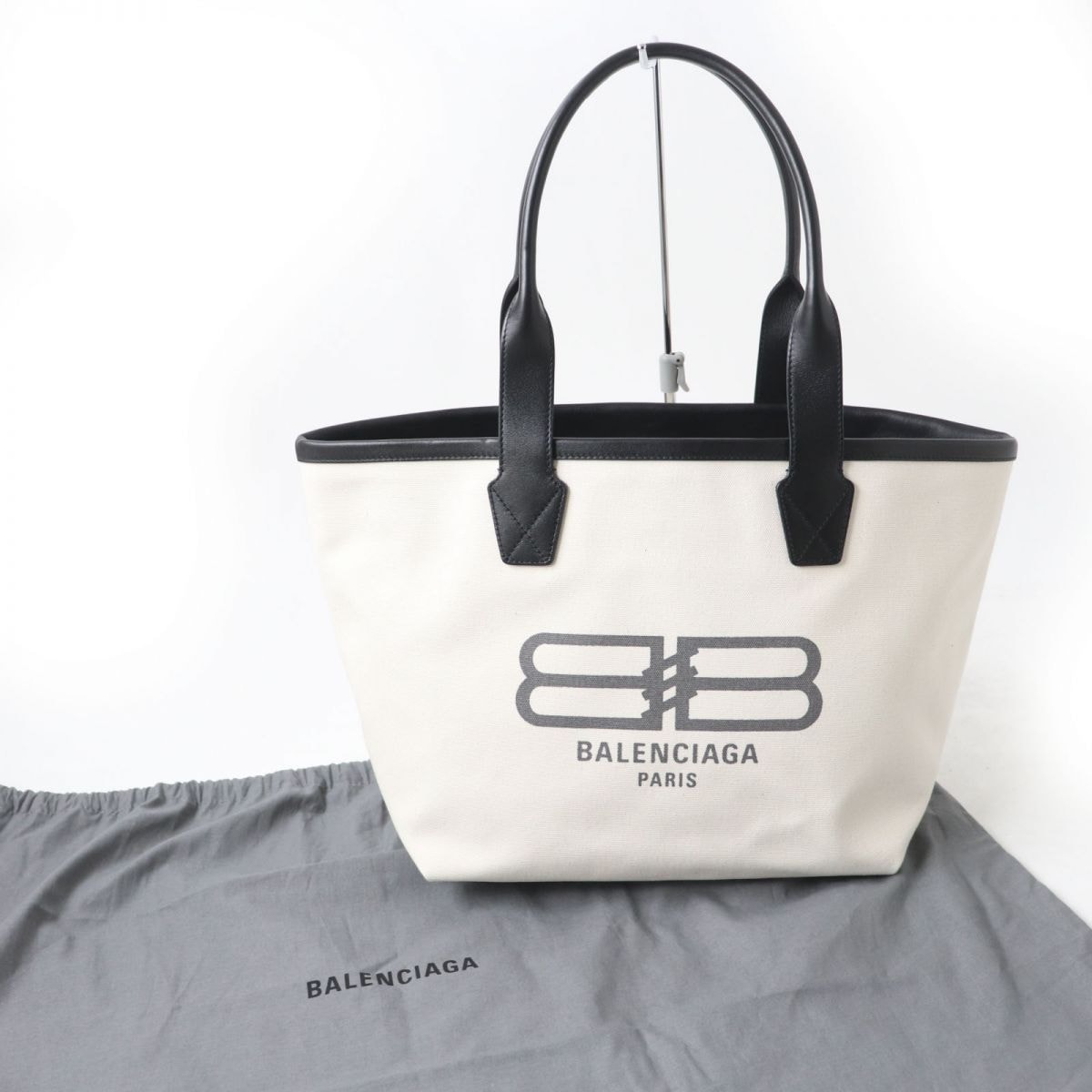 A (未使用に近い)】極美品 バレンシアガ トートバッグ アイボリー×黒
