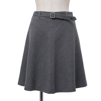 ■美品■BURBERRY BLUE LABEL バーバリーブルーレーベル ミニスカート サイズ36 ロゴ刺繍 ベルト付 ブランド古着【中古】20260126/RA7430