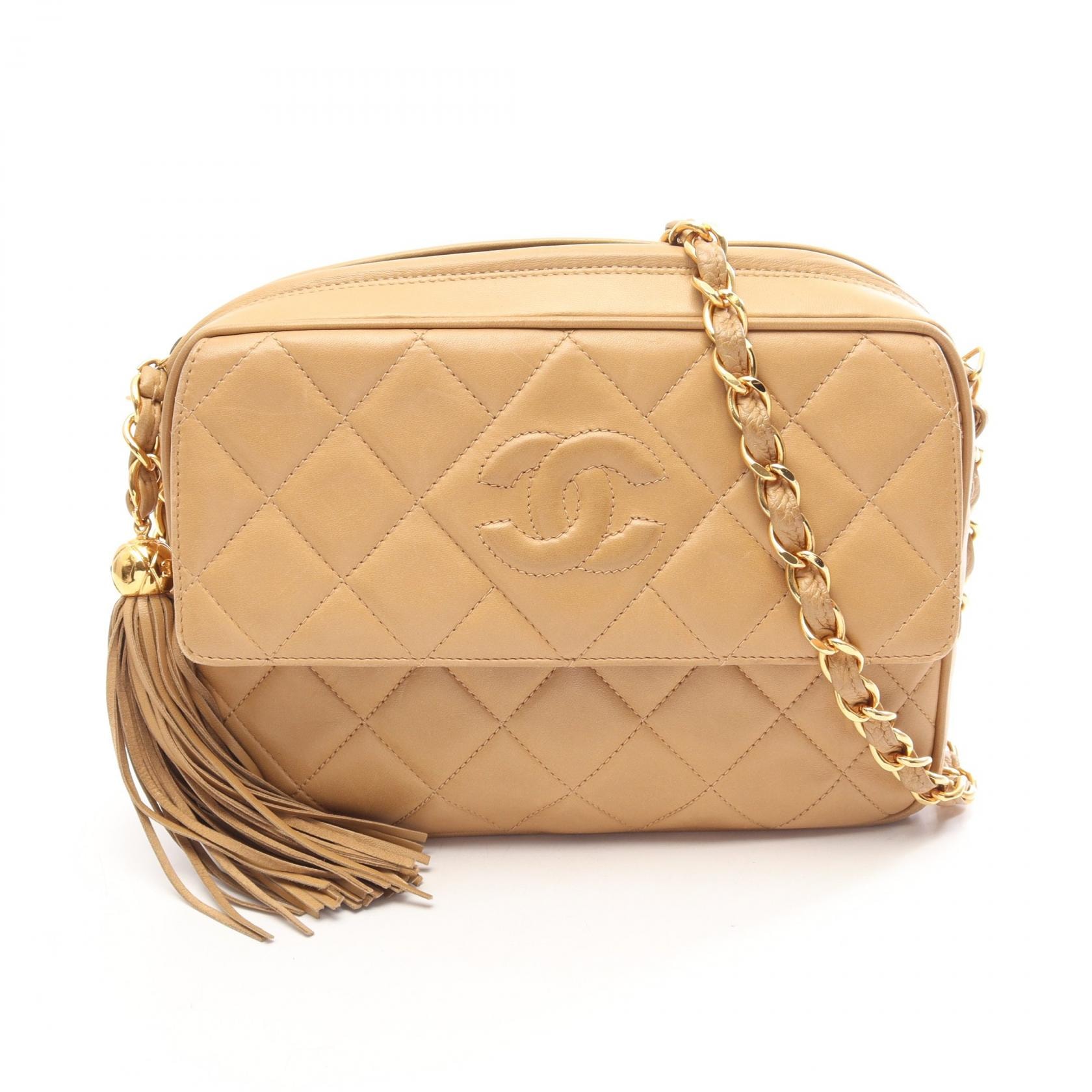 シャネル CHANEL ココマーク マトラッセ ショルダーバッグ バッグ ラムスキン(羊革) レディース ベージュ系 【中古】