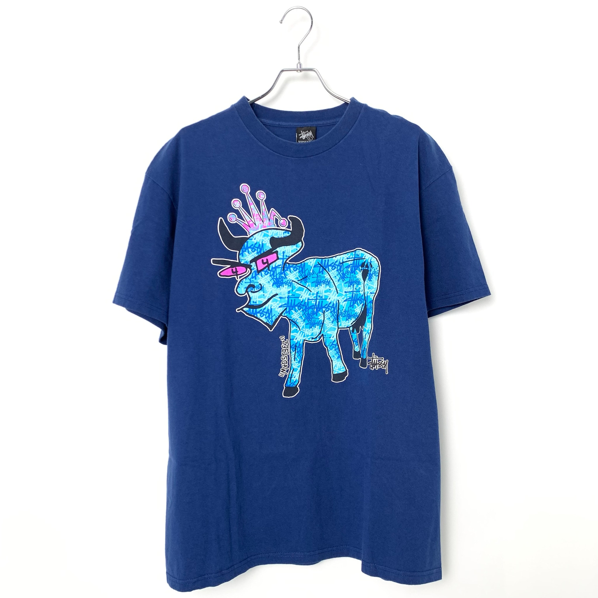 STUSSY MADSTEEZ PRINT TEE Navy