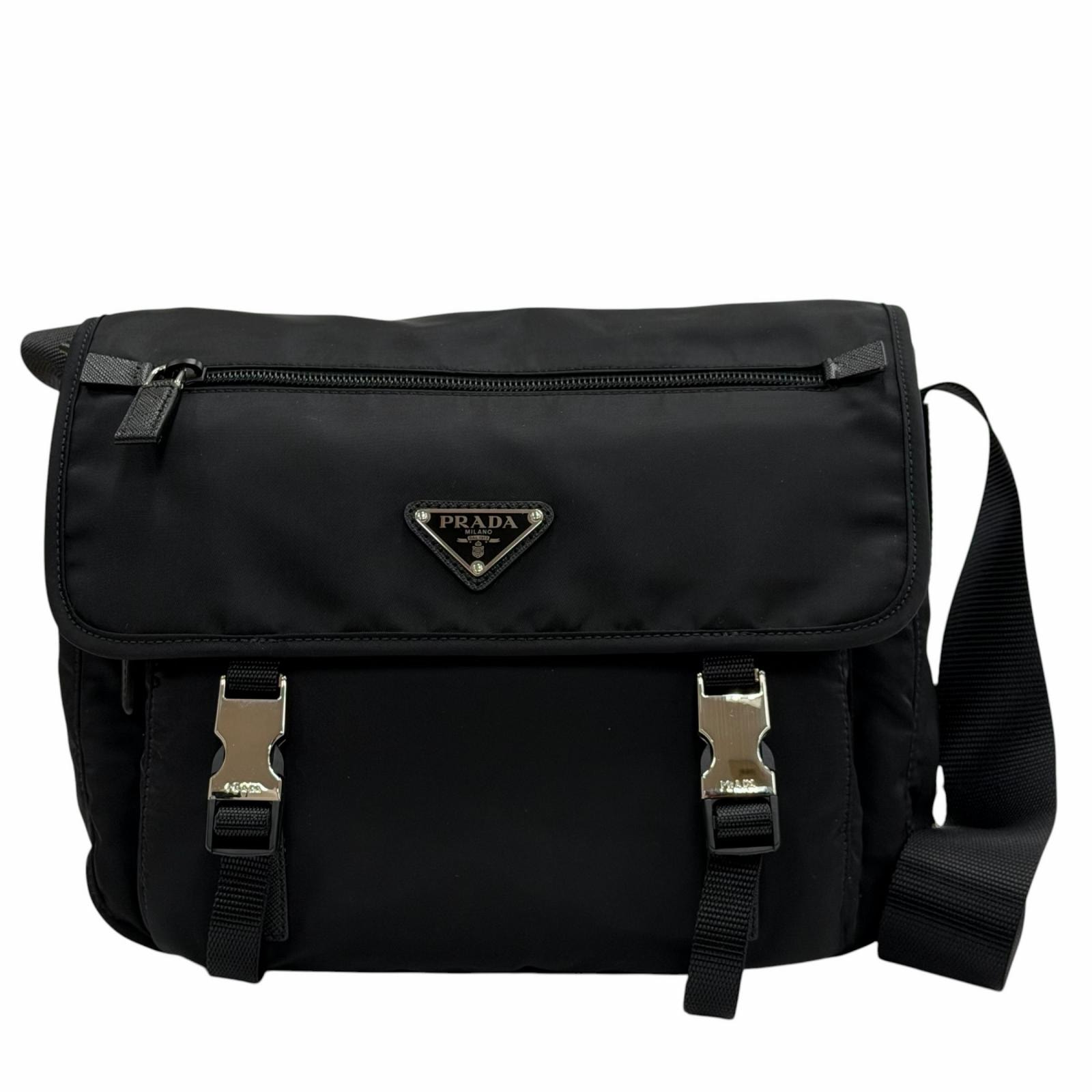 極美品 プラダ ショルダーバッグ ブラック メンズ 1BD953