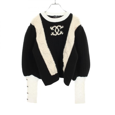 シャネル CHANEL ココマーク ニット 衣料品 トップス ウール カシミヤ レディース ブラック系 / ホワイト系 P70976K10191 【中古】