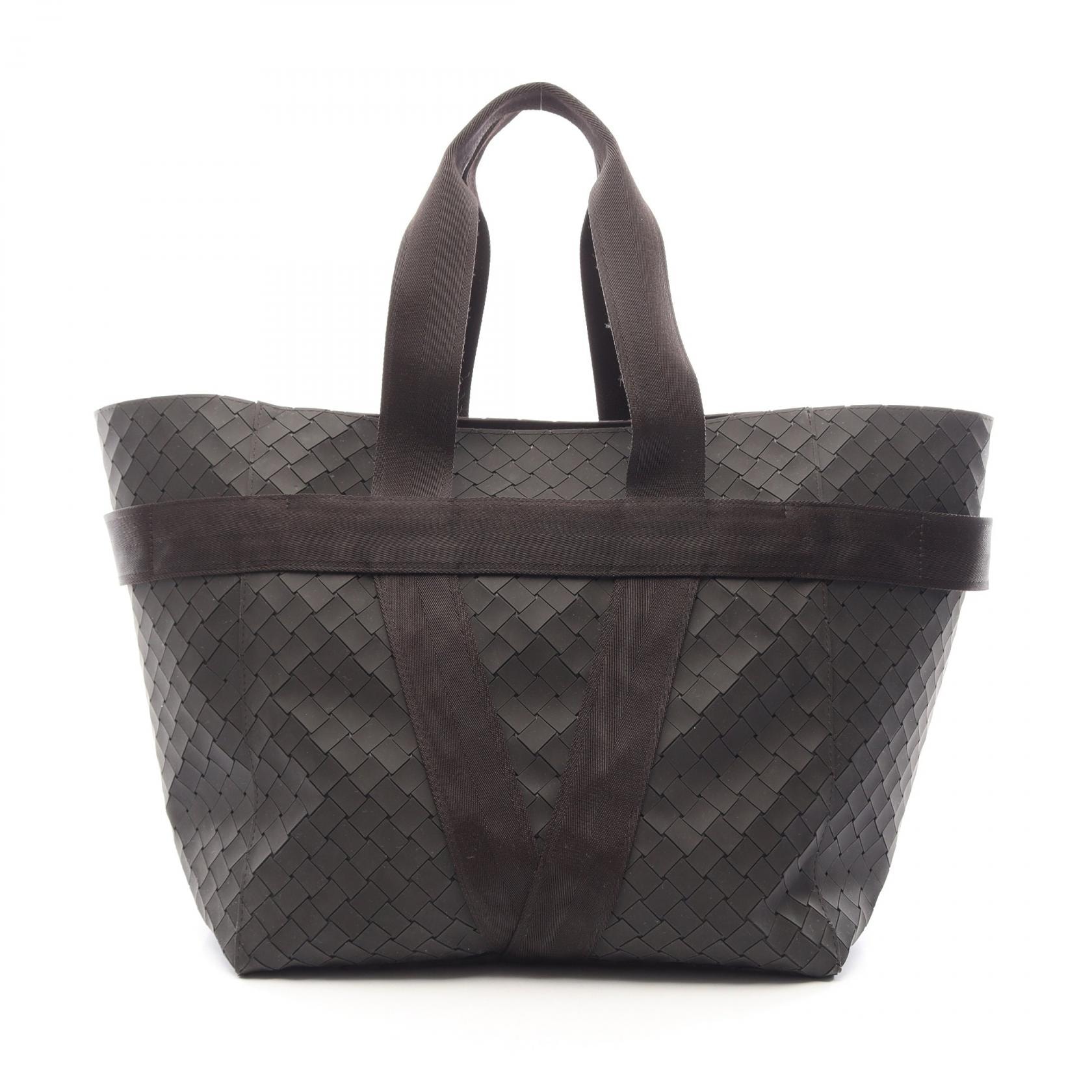 ボッテガヴェネタ BOTTEGA VENETA ニューラバー イントレチャート スコルピート トートバッグ バッグ ラバー キャンバス メンズ ブラウン系 【中古】