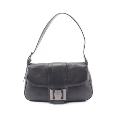 サルヴァトーレフェラガモ Salvatore Ferragamo ロゴ ショルダーバッグ バッグ レザー レディース ブラック系 21 2849 【中古】