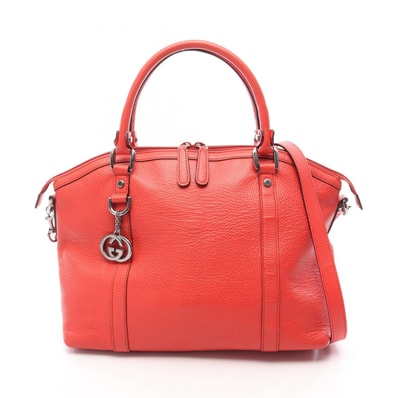 グッチ GUCCI インターロッキングG 2WAY トートバッグ バッグ レザー レディース レッド系 341503 【中古】