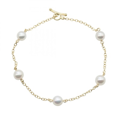 ティファニー TIFFANY&CO バイザヤード ステーション パール ブレスレット ブレスレット アクセサリー K18(イエローゴールド) パール レディース ゴールド系 / ホワイト系 【中古】