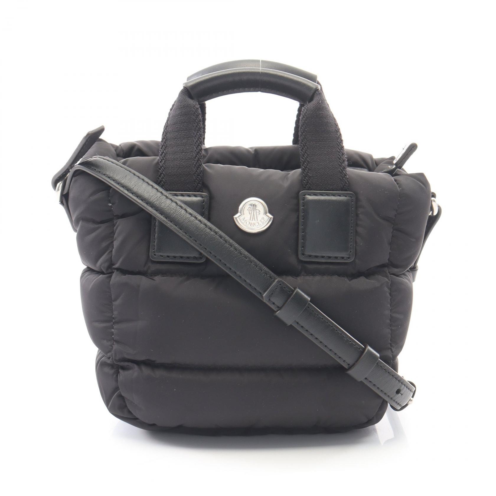 モンクレール MONCLER MICRO CARADOC 2WAY ハンドバッグ バッグ ナイロン レザー レディース ブラック系 【中古】