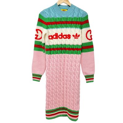 グッチ GUCCI ワンピース モヘヤ アディダス ニット S 717710 マルチカラー