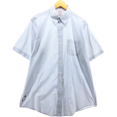 古着 ブルックスブラザーズ Brooks Brothers Est.1818 半袖 ボタンダウン チェックシャツ メンズL相当/eaa560498