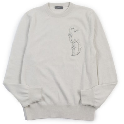 極美品 ディオール オム セーター CDインターレース グレー系 メンズ XS