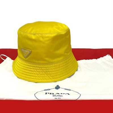 PRADA プラダ Re-Nylon 三角ロゴ ナイロン ハット イエロー
64276