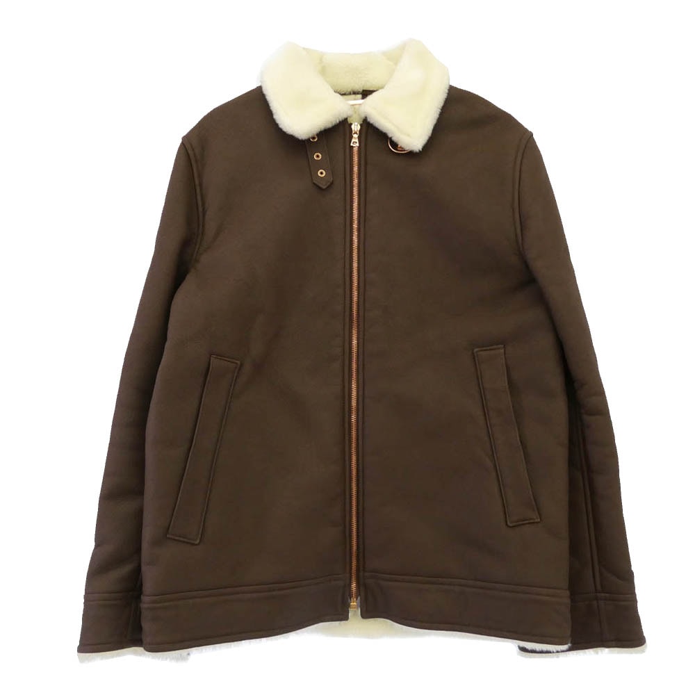 SOPHNET. ソフネット ジャケット B3 フェイク レザー ムートン ジャケット ブラウン系 M【中古】